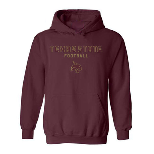 Texas State - NCAA Football : Davis Powell - Classic Shersey Hooded Sweatshirt-0