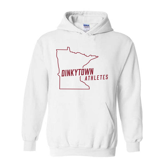 Minnesota - Dinkytown Athlete : Basic White Hooded Sweatshirt