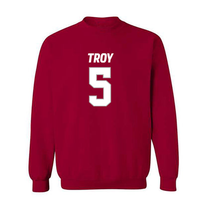 Troy - NCAA Football : Jah-Mal Williams - Crewneck Sweatshirt-0