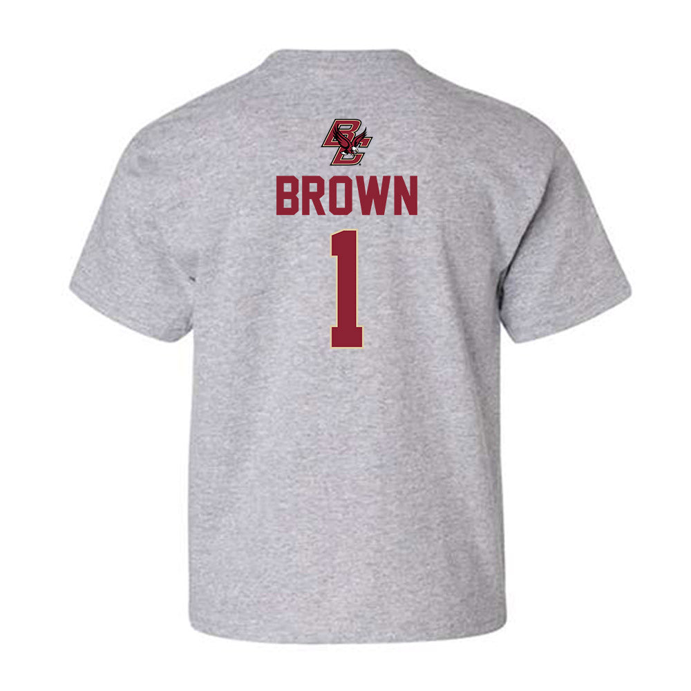 Boston College - NCAA Men's Basketball : Dion Brown - Classic Shersey Youth T-Shirt-1