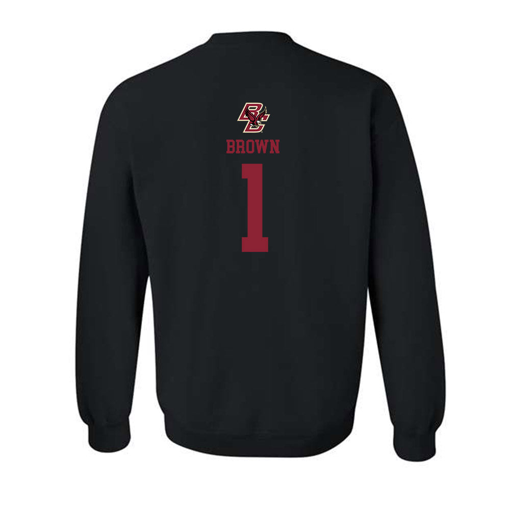 Boston College - NCAA Men's Basketball : Dion Brown - Sports Shersey Crewneck Sweatshirt-1