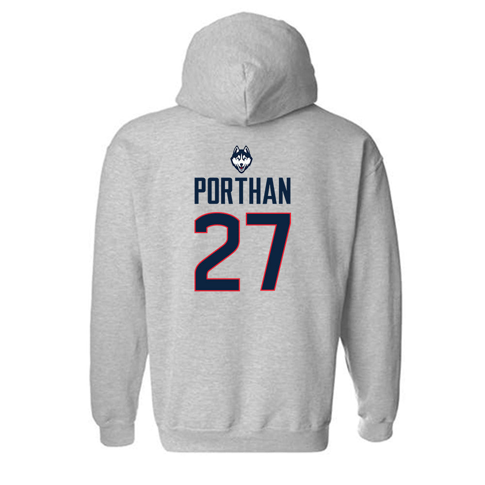 UConn - NCAA Women's Ice Hockey : Taylor Porthan - Classic Shersey Hooded Sweatshirt-1