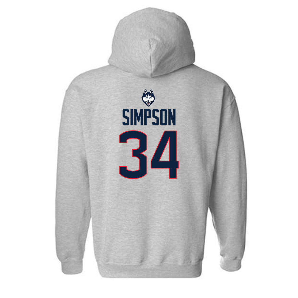 UConn - NCAA Men's Ice Hockey : Owen Simpson - Classic Shersey Hooded Sweatshirt