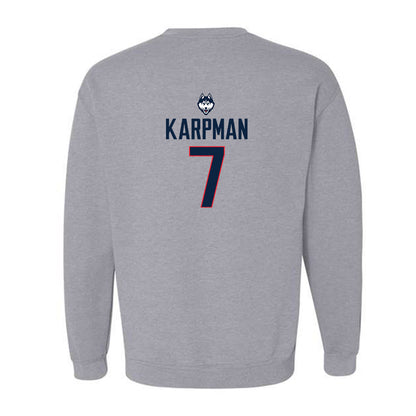 UConn - NCAA Men's Ice Hockey : Huston Karpman - Classic Shersey Crewneck Sweatshirt-1