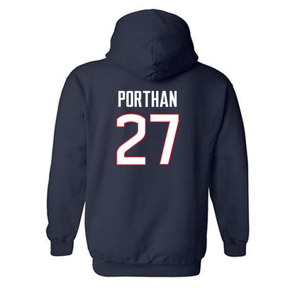 UConn - NCAA Women's Ice Hockey : Taylor Porthan - Classic Shersey Hooded Sweatshirt-1