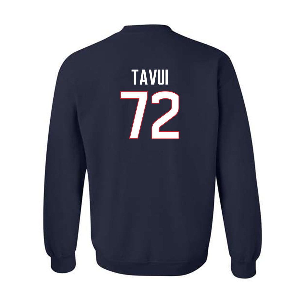 UConn - NCAA Football : Josh Tavui - Classic Shersey Crewneck Sweatshirt-1