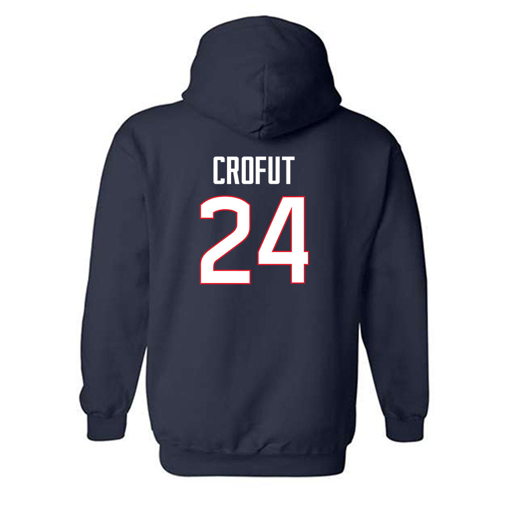 UConn - NCAA Football : Tashi Crofut - Classic Shersey Hooded Sweatshirt-1