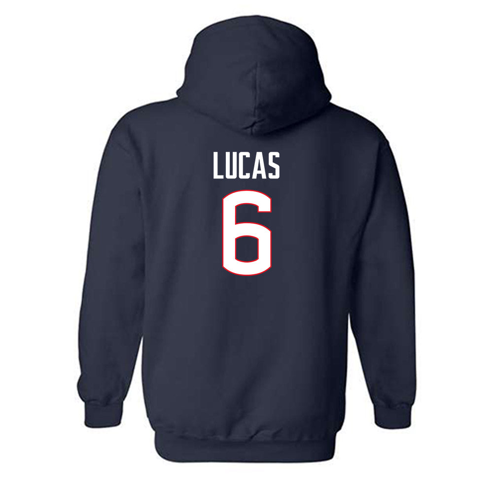 UConn - NCAA Men's Ice Hockey : Andrew Lucas - Classic Shersey Hooded Sweatshirt