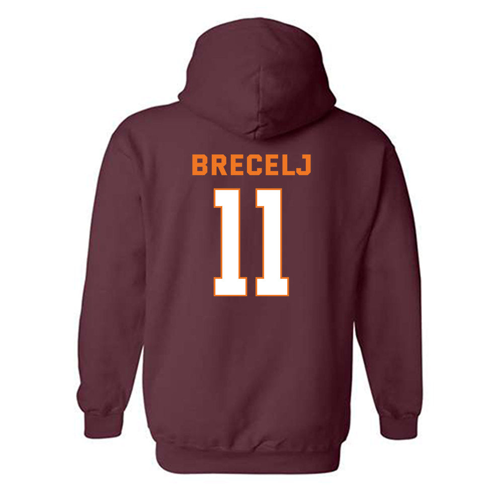 Virginia Tech - NCAA Women's Basketball : Spela Brecelj - Sports Shersey Hooded Sweatshirt-1