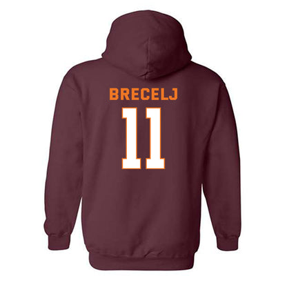 Virginia Tech - NCAA Women's Basketball : Spela Brecelj - Sports Shersey Hooded Sweatshirt-1