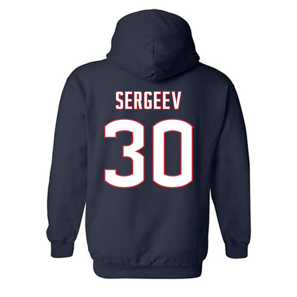 UConn - NCAA Men's Ice Hockey : Arsenii Sergeev - Sports Shersey Hooded Sweatshirt