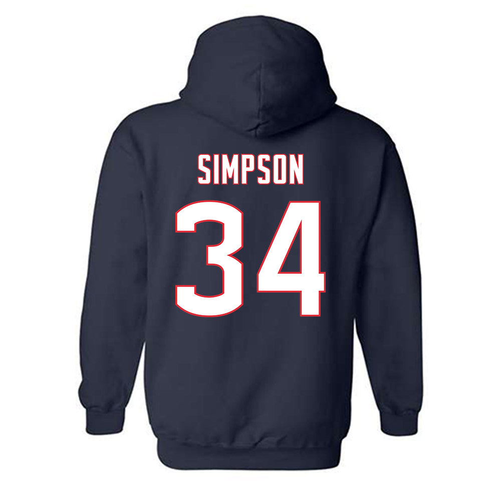 UConn - NCAA Men's Ice Hockey : Owen Simpson - Sports Shersey Hooded Sweatshirt