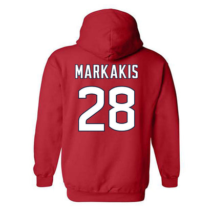 UConn - NCAA Women's Ice Hockey : Ellie Markakis - Sports Shersey Hooded Sweatshirt-1