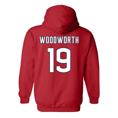 UConn - NCAA Women's Ice Hockey : Megan Woodworth - Sports Shersey Hooded Sweatshirt