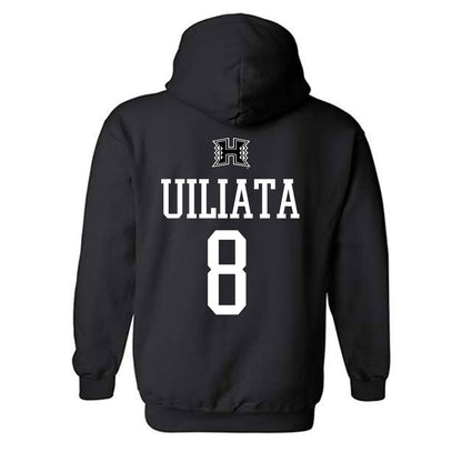 Hawaii - NCAA Football : Liatama Uiliata - Classic Shersey Hooded Sweatshirt-1