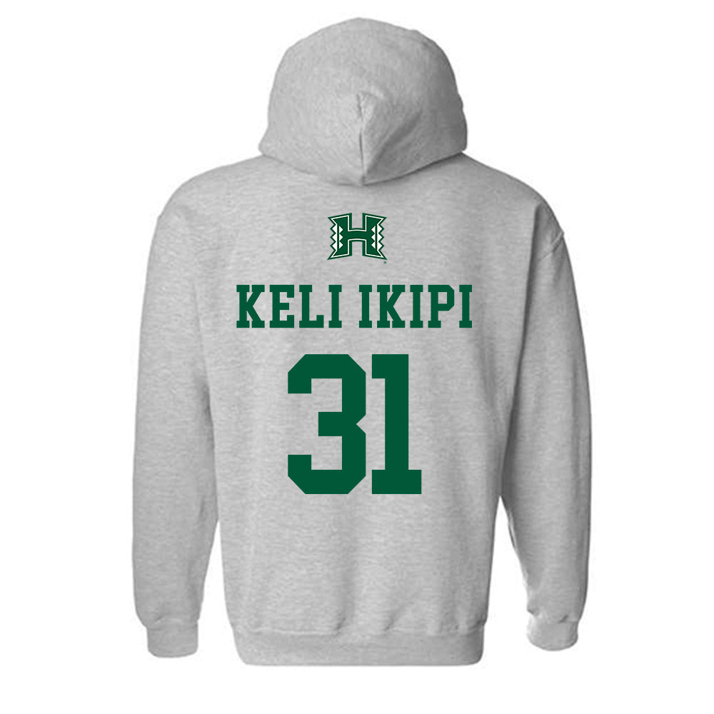 Hawaii - NCAA Football : Tryton Keli'ikipi - Classic Shersey Hooded Sweatshirt-1