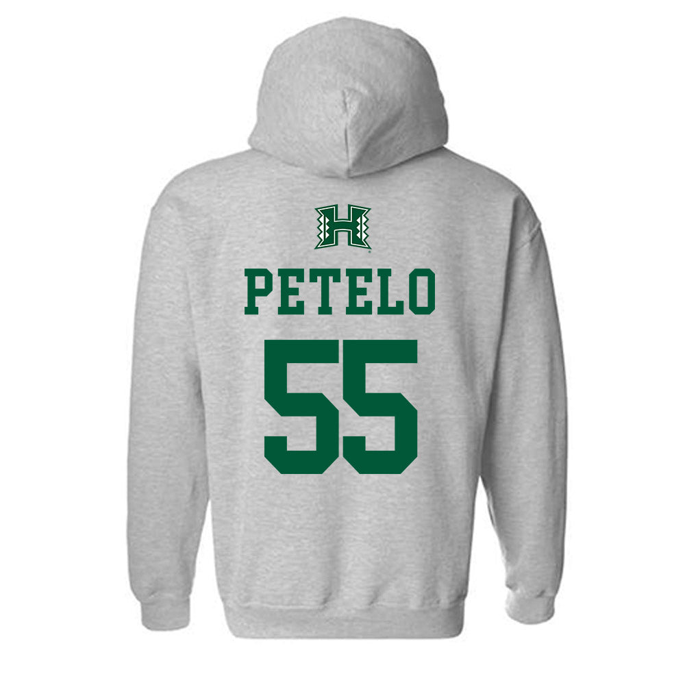 Hawaii - NCAA Football : Zoram Petelo - Classic Shersey Hooded Sweatshirt-1