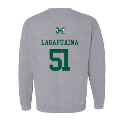 Hawaii - NCAA Football : LesterLaisene Lagafuaina - Classic Shersey Crewneck Sweatshirt-1