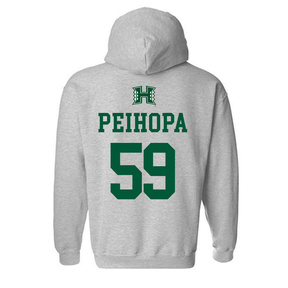 Hawaii - NCAA Football : Kuao Peihopa - Classic Shersey Hooded Sweatshirt-1