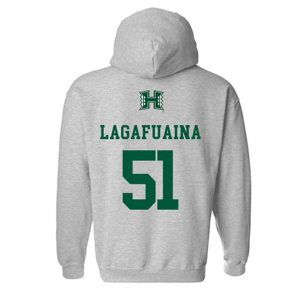 Hawaii - NCAA Football : LesterLaisene Lagafuaina - Classic Shersey Hooded Sweatshirt-1