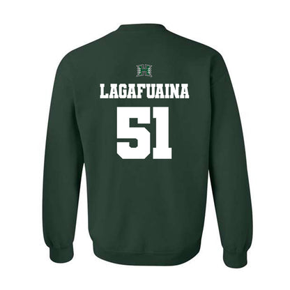 Hawaii - NCAA Football : LesterLaisene Lagafuaina - Classic Shersey Crewneck Sweatshirt-1