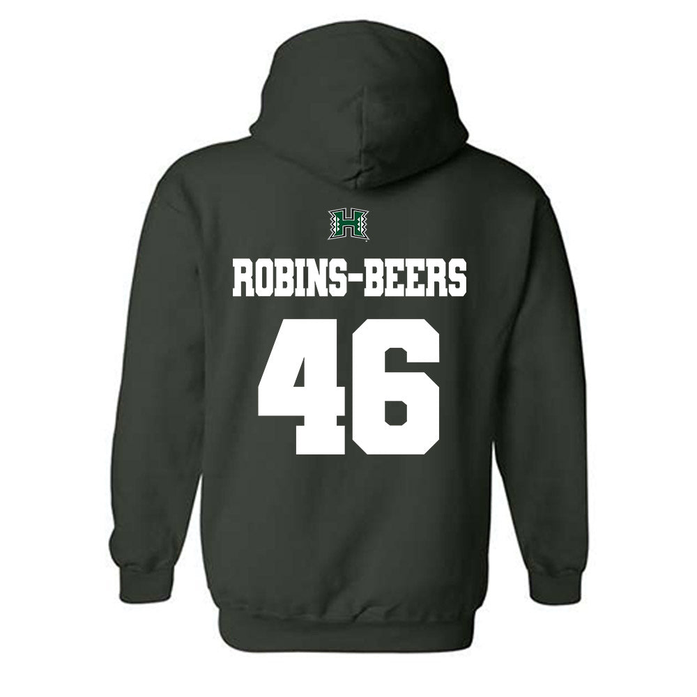 Hawaii - NCAA Football : Kellen Robins-Beers - Classic Shersey Hooded Sweatshirt-1