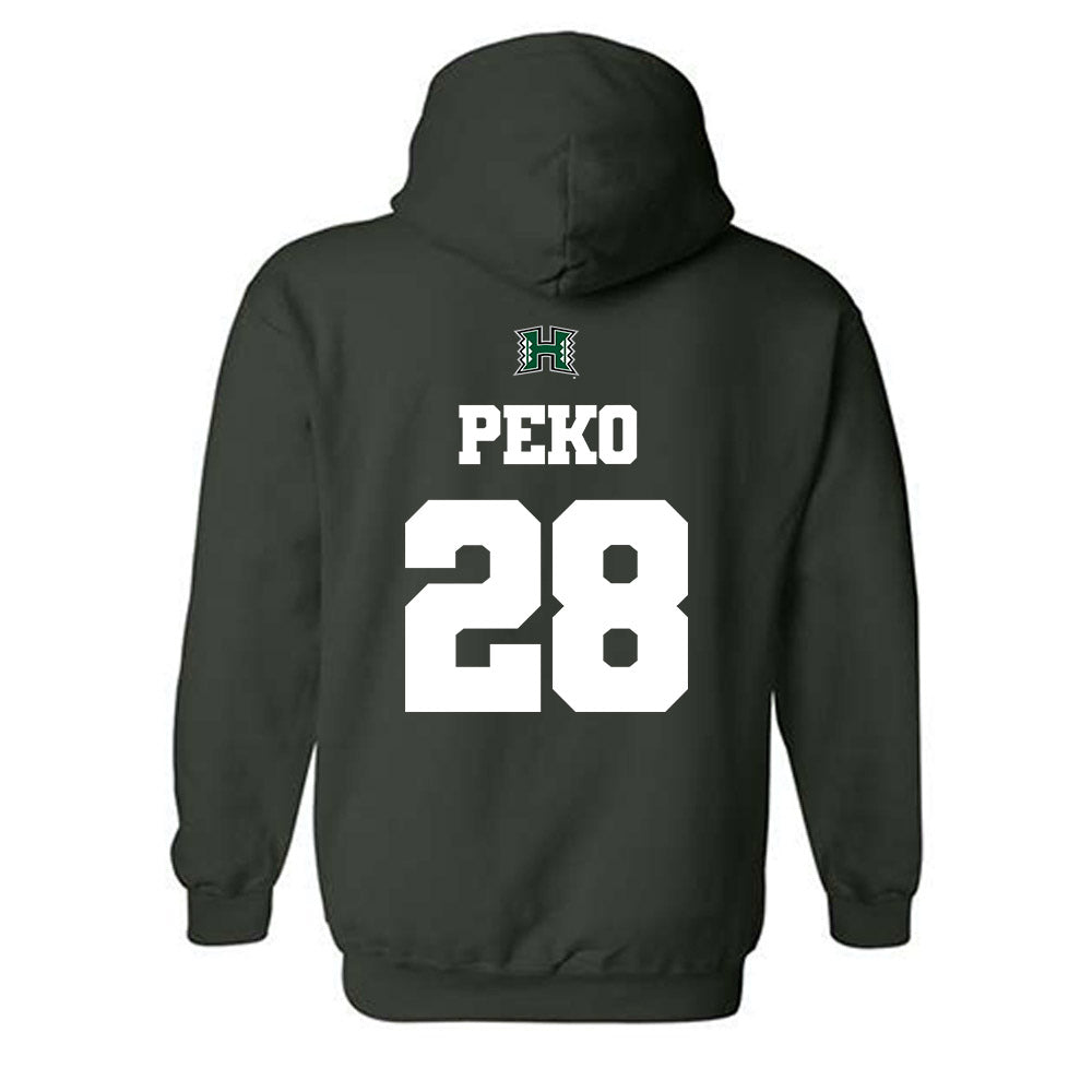 Hawaii - NCAA Football : Vaifanua Peko - Classic Shersey Hooded Sweatshirt-1
