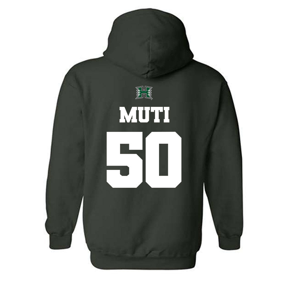 Hawaii - NCAA Football : Tu'i Neau Muti - Classic Shersey Hooded Sweatshirt-1