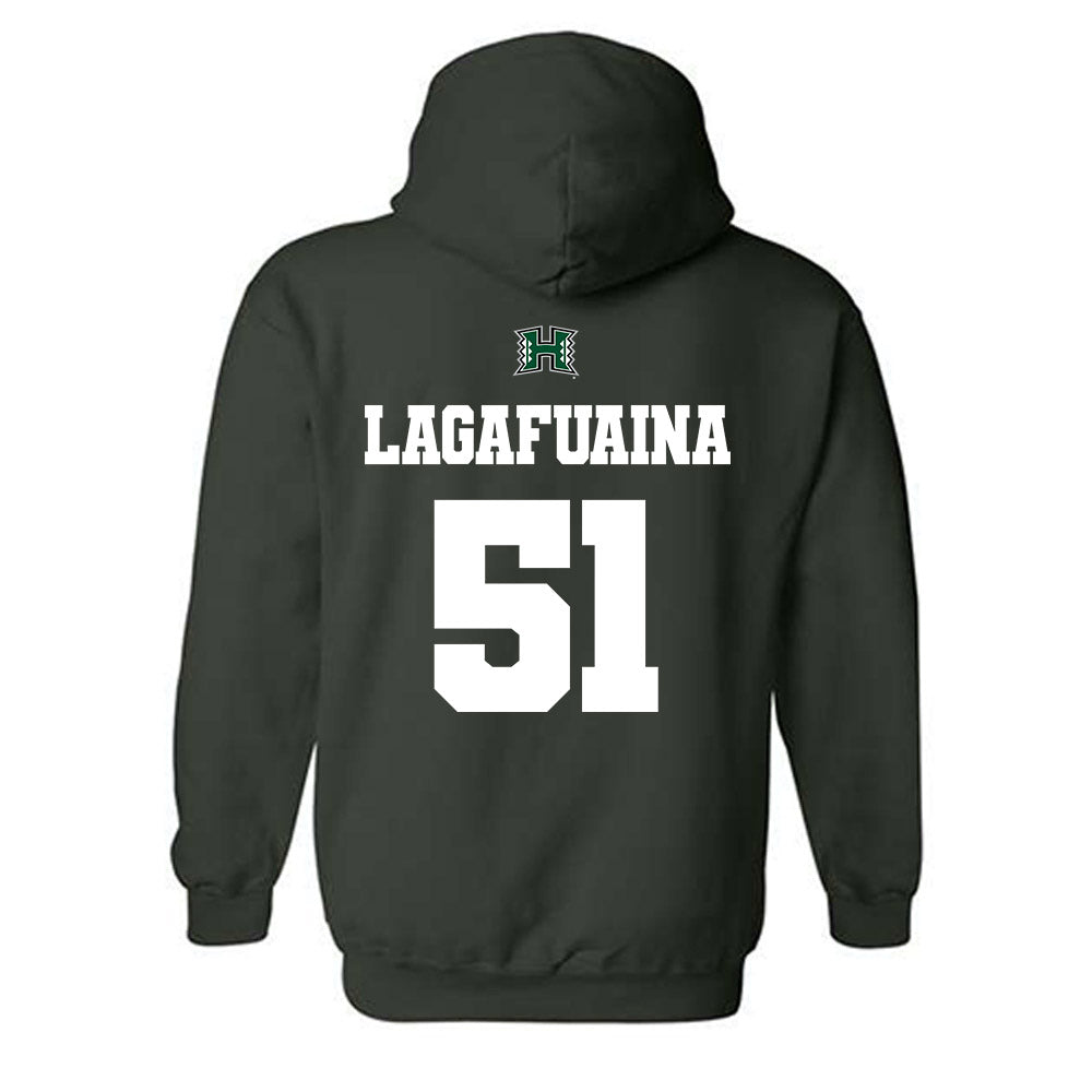 Hawaii - NCAA Football : LesterLaisene Lagafuaina - Classic Shersey Hooded Sweatshirt-1