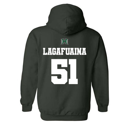 Hawaii - NCAA Football : LesterLaisene Lagafuaina - Classic Shersey Hooded Sweatshirt-1