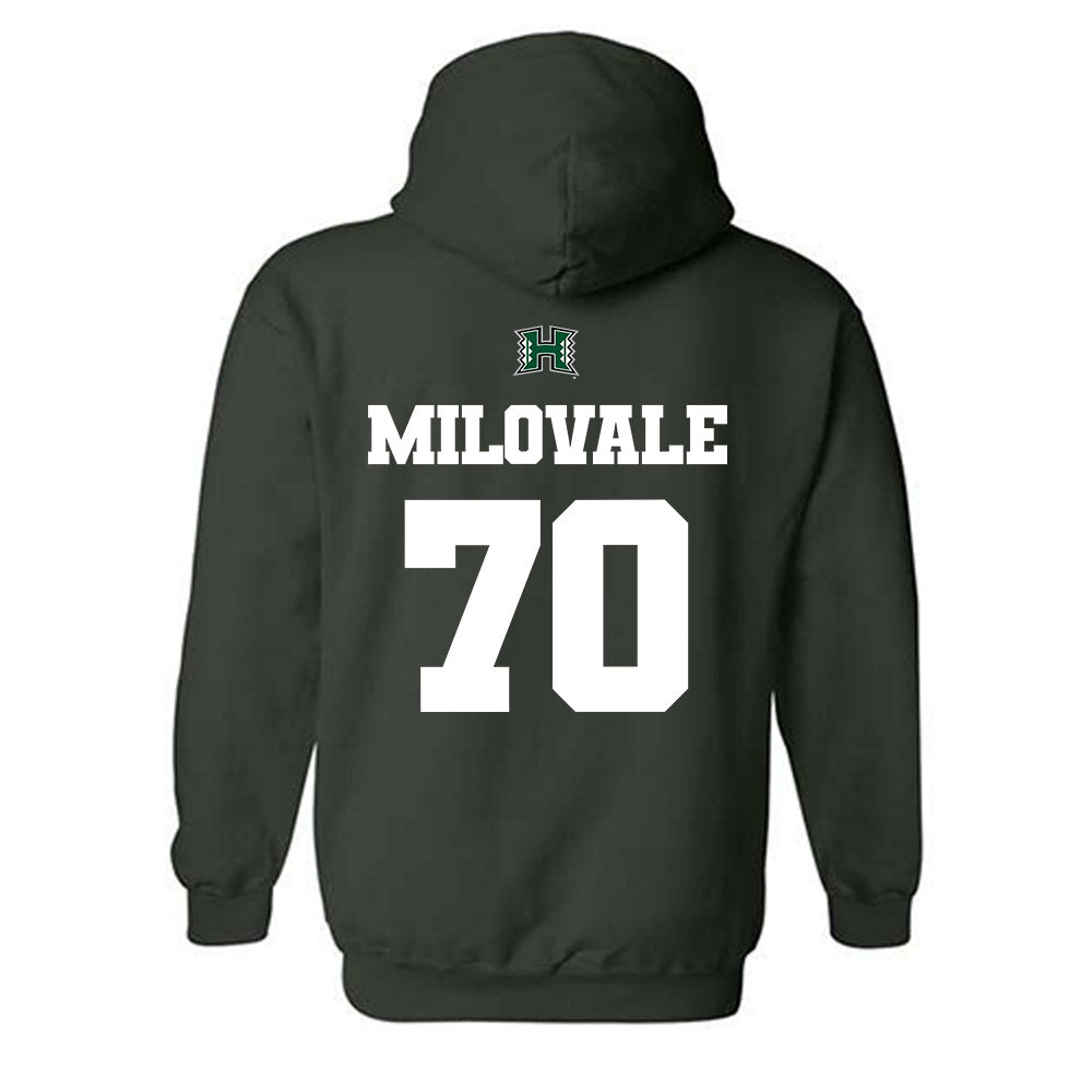 Hawaii - NCAA Football : James Milovale - Classic Shersey Hooded Sweatshirt-1