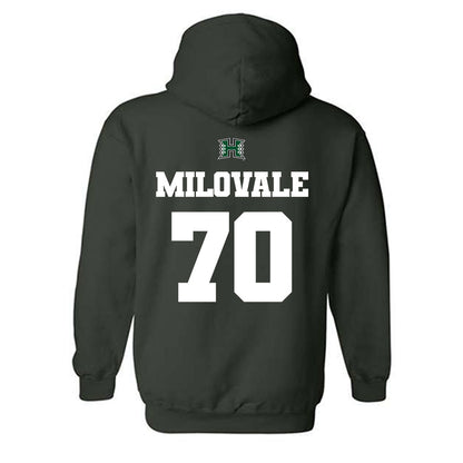 Hawaii - NCAA Football : James Milovale - Classic Shersey Hooded Sweatshirt-1