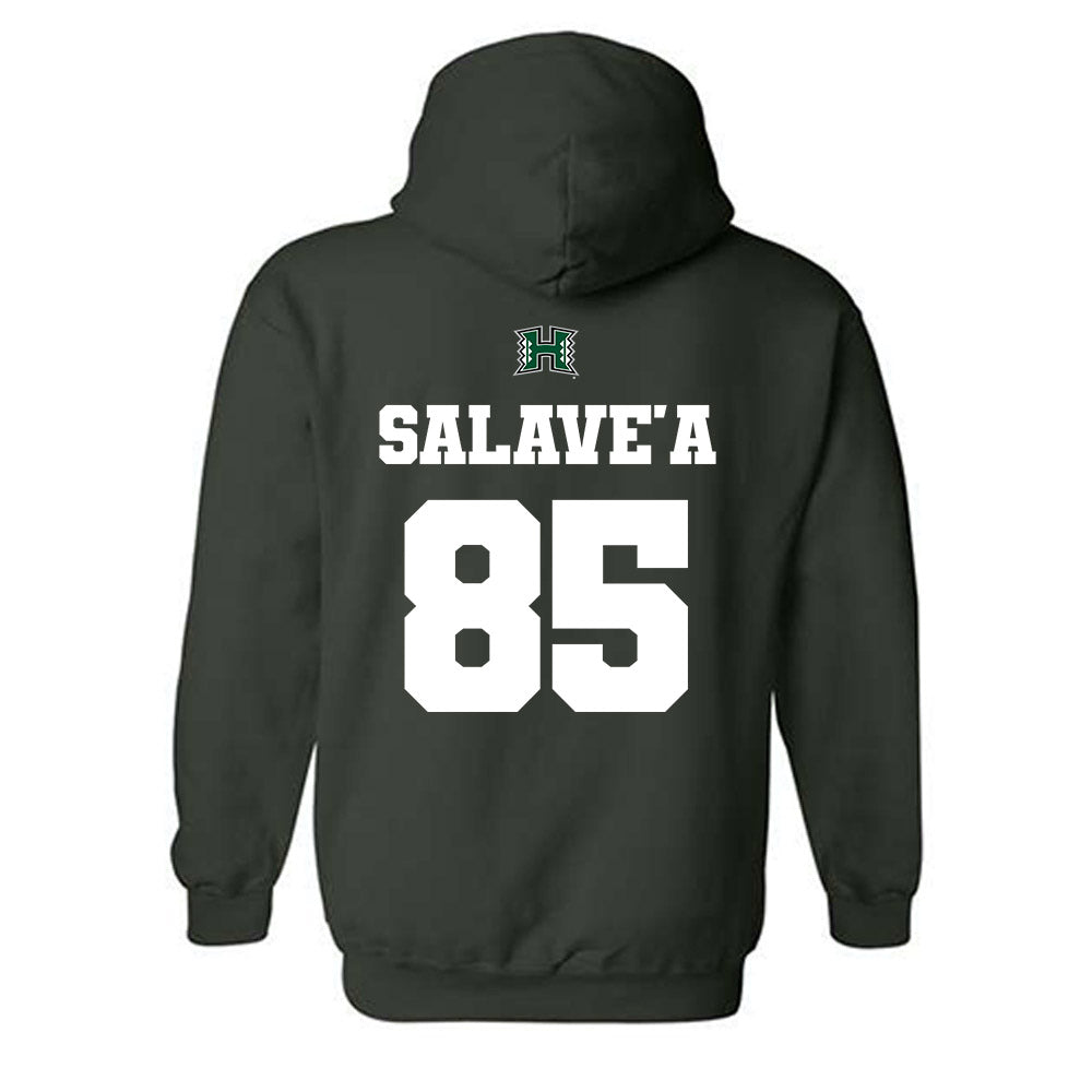 Hawaii - NCAA Football : Okland Salave'a - Classic Shersey Hooded Sweatshirt-1
