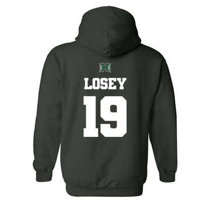 Hawaii - NCAA Baseball : Zach Losey - Classic Shersey Hooded Sweatshirt-1