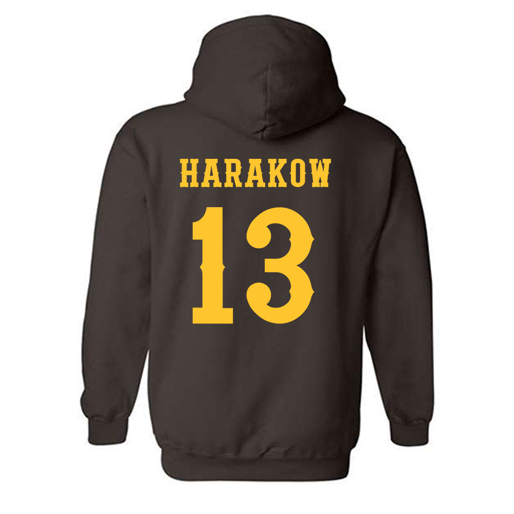 Wyoming - NCAA Men's Basketball : Adam Harakow - Classic Shersey Hooded Sweatshirt-1