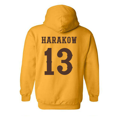 Wyoming - NCAA Men's Basketball : Adam Harakow - Classic Shersey Hooded Sweatshirt-1