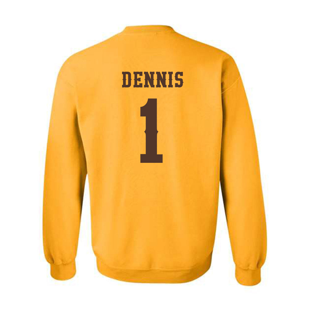 Wyoming - NCAA Men's Basketball : Damarion Dennis - Classic Shersey Crewneck Sweatshirt-1
