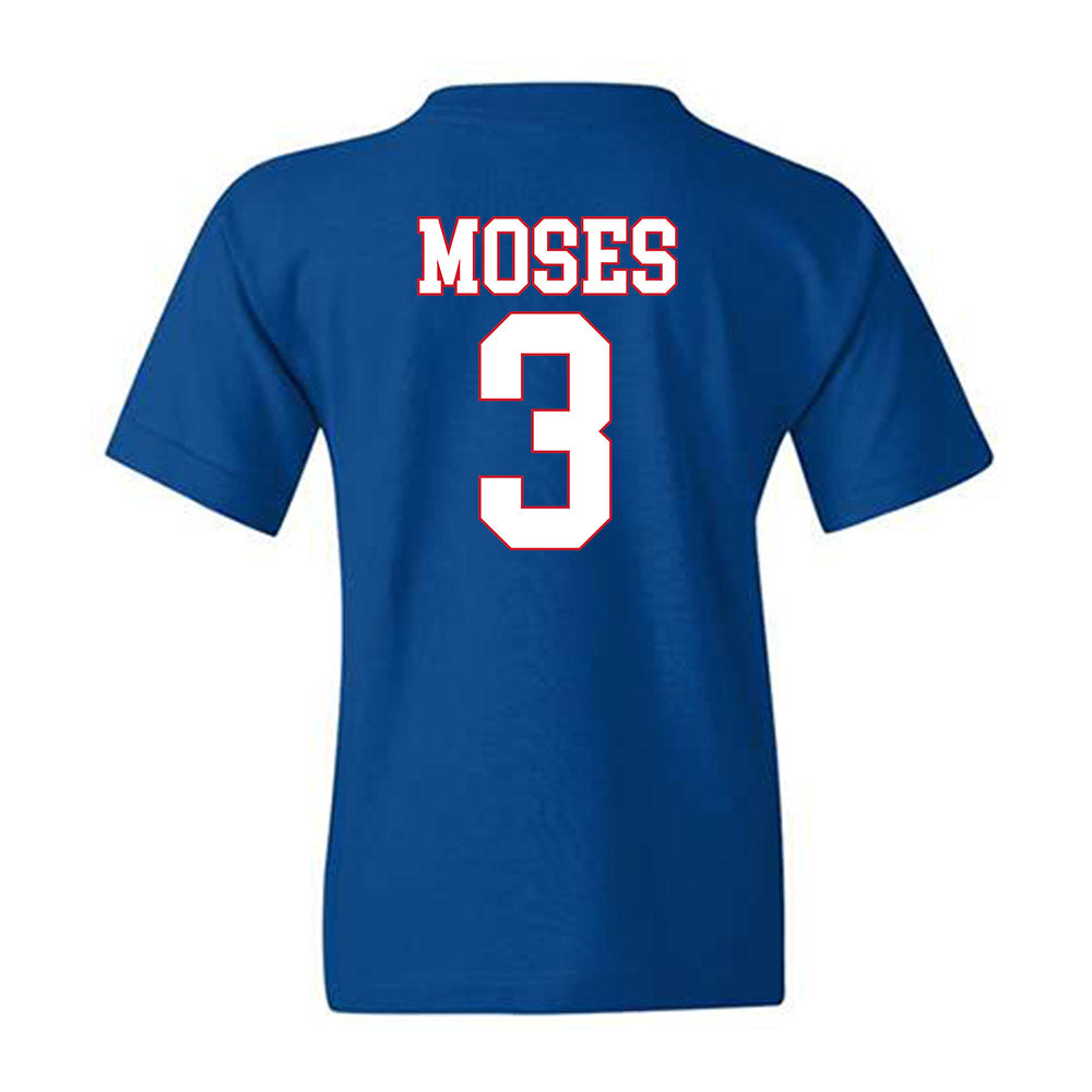 SMU - NCAA Football : Ahmaad Moses - Youth T-Shirt-1