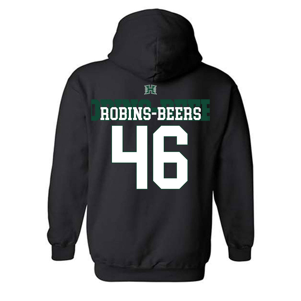 Hawaii - NCAA Football : Kellen Robins-Beers - Sports Shersey Hooded Sweatshirt-1