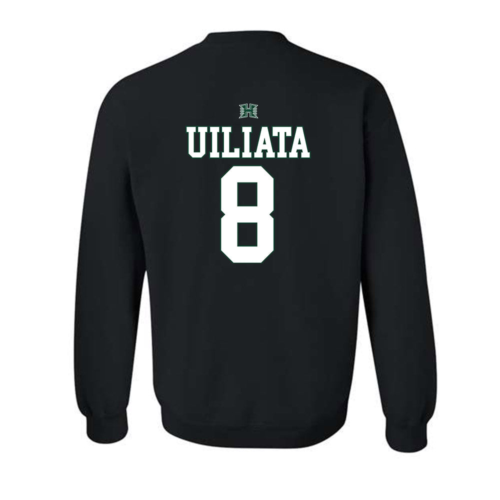 Hawaii - NCAA Football : Liatama Uiliata - Sports Shersey Crewneck Sweatshirt-1