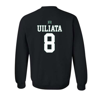 Hawaii - NCAA Football : Liatama Uiliata - Sports Shersey Crewneck Sweatshirt-1