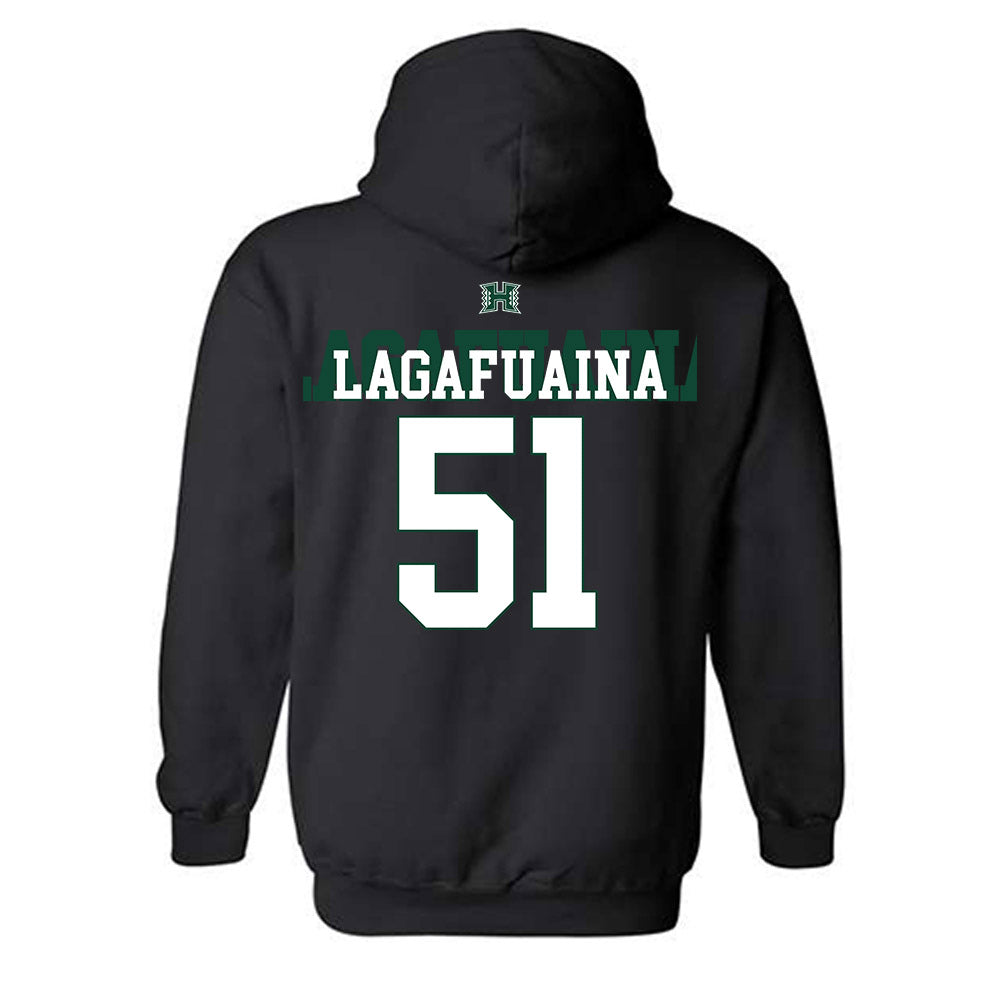 Hawaii - NCAA Football : LesterLaisene Lagafuaina - Sports Shersey Hooded Sweatshirt-1