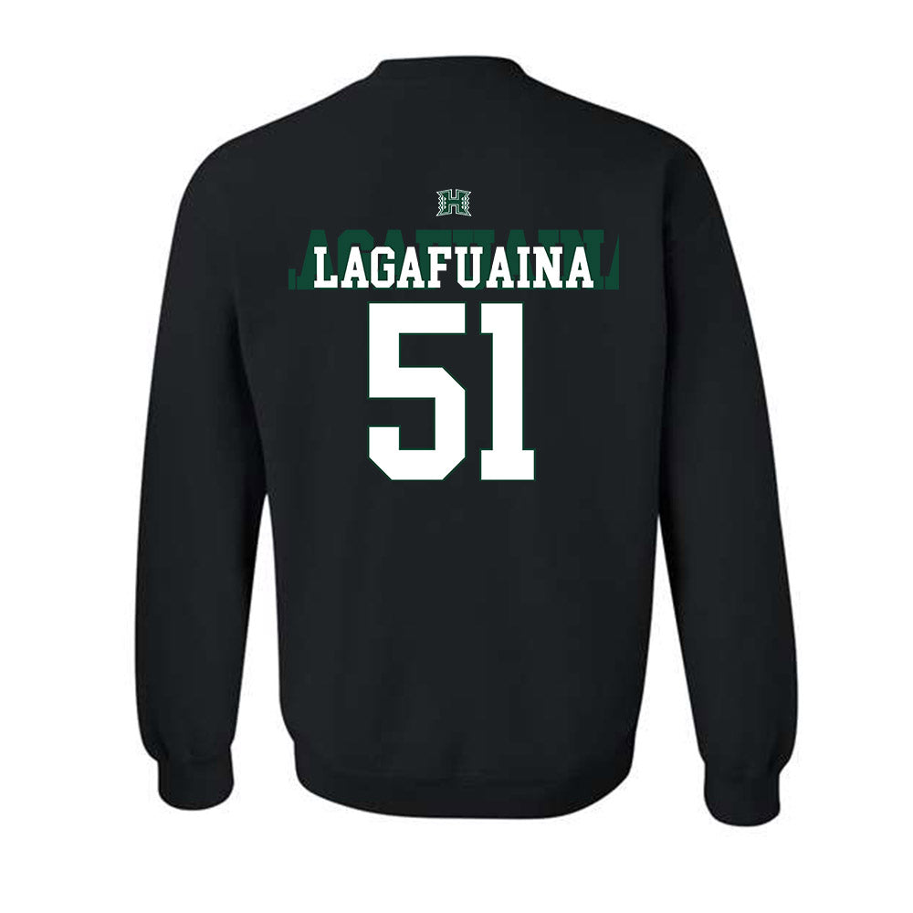 Hawaii - NCAA Football : LesterLaisene Lagafuaina - Sports Shersey Crewneck Sweatshirt-1