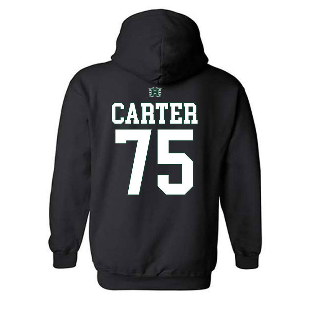 Hawaii - NCAA Football : Kaleb Carter - Sports Shersey Hooded Sweatshirt-1