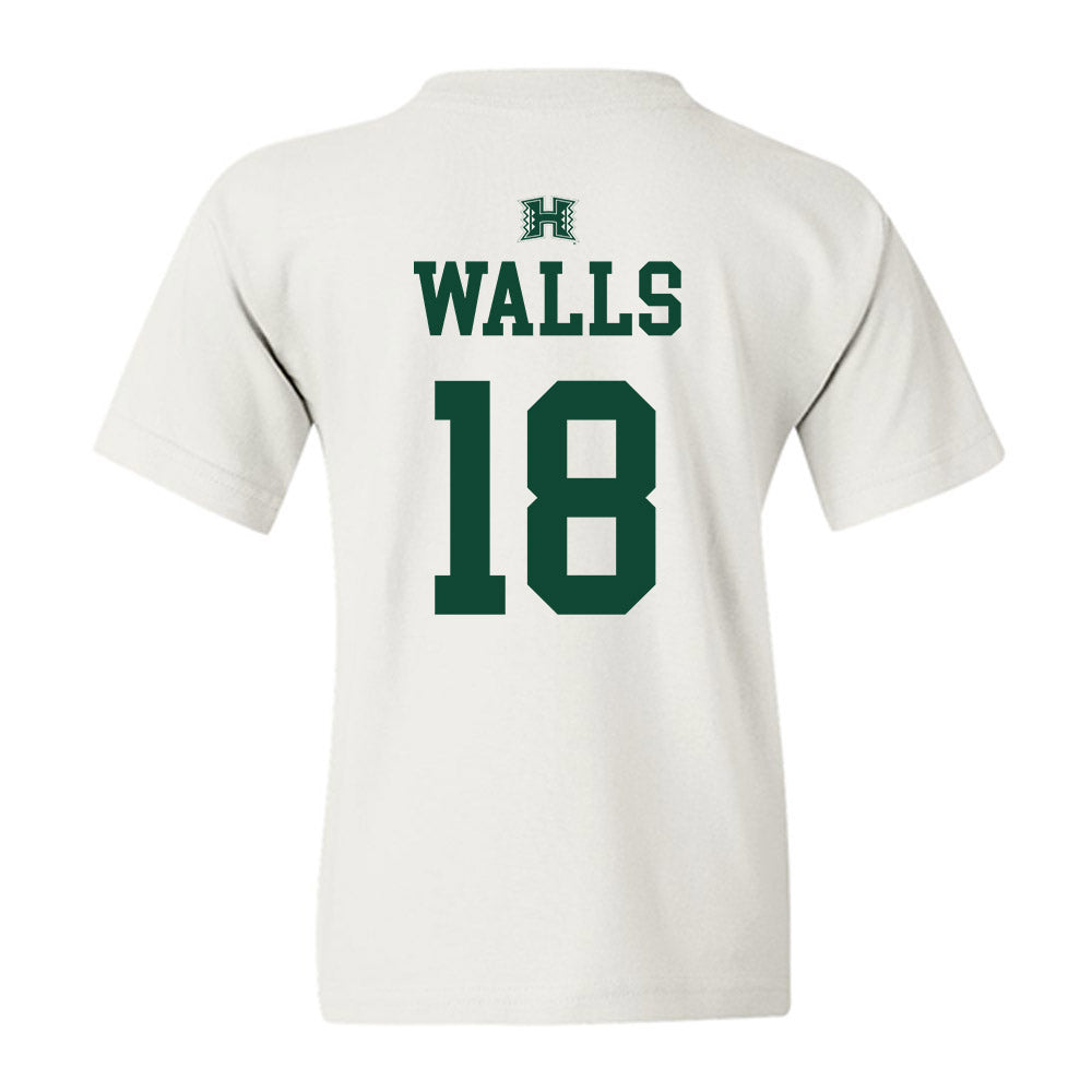Hawaii - NCAA Baseball : Cooper Walls - Sports Shersey Youth T-Shirt-1