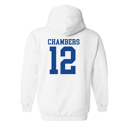 SMU - NCAA Football : Kyron Chambers - White Hooded Sweatshirt-1