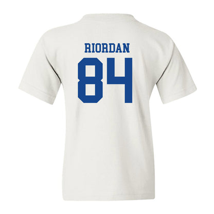 SMU - NCAA Football : Tripp Riordan - White Youth T-Shirt-1