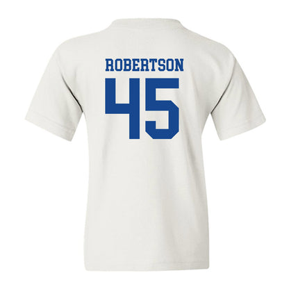 SMU - NCAA Football : Isaiah Robertson - White Youth T-Shirt-1