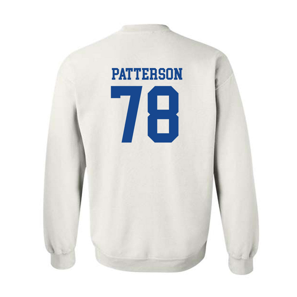 SMU - NCAA Football : Paris Patterson - White Crewneck Sweatshirt-1