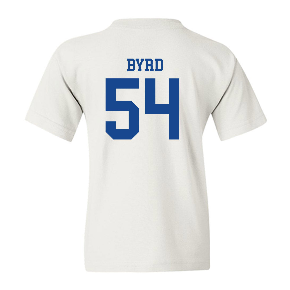 SMU - NCAA Football : Savion Byrd - White Youth T-Shirt-1